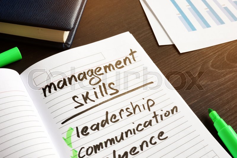 List Of Management Skills In The Note Stock Image Colourbox
