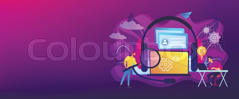 End User With Magnifier Finding Stock Vector Colourbox