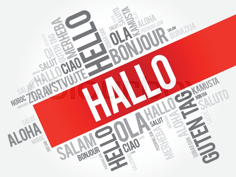 Hallo (Hello Greeting in German) word ... | Stock vector | Colourbox