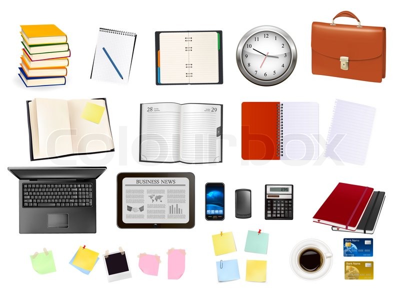Business and office supplies. Stock image Colourbox