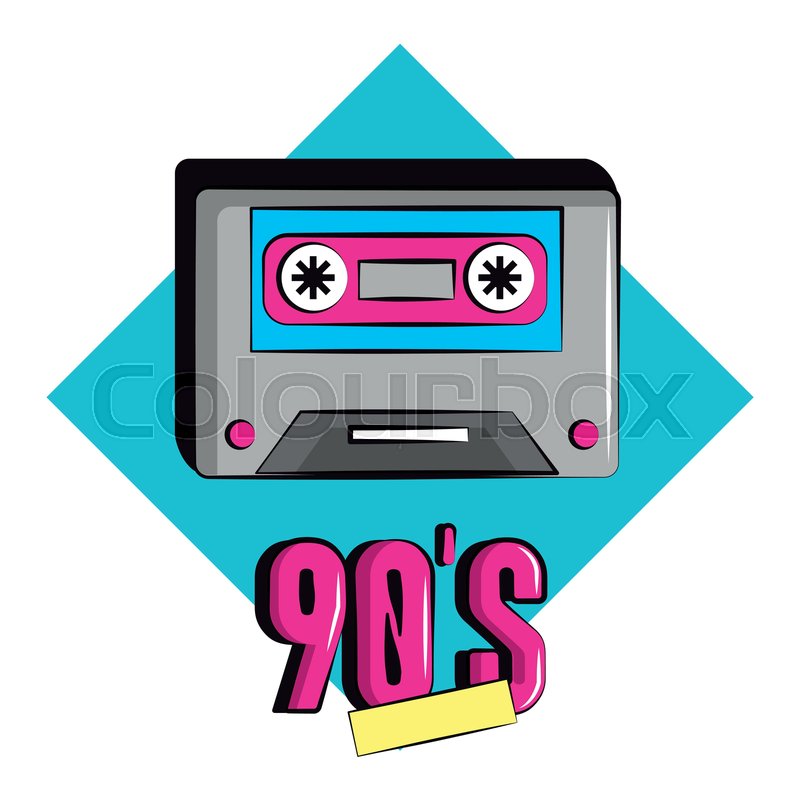 90s music cassette vector illustration | Stock vector | Colourbox