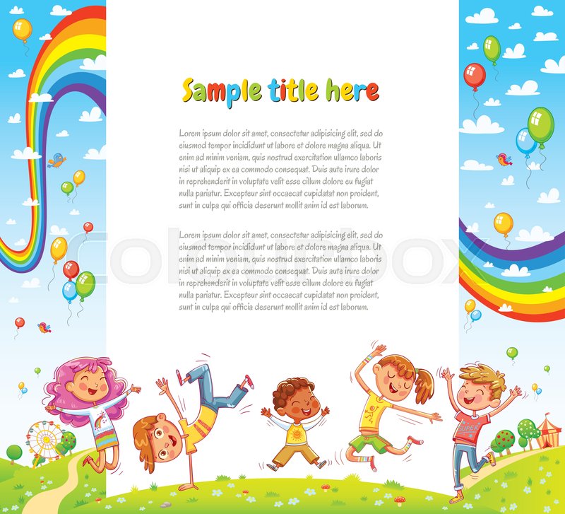 Kids Party Card Invitation Happy Stock Vector Colourbox