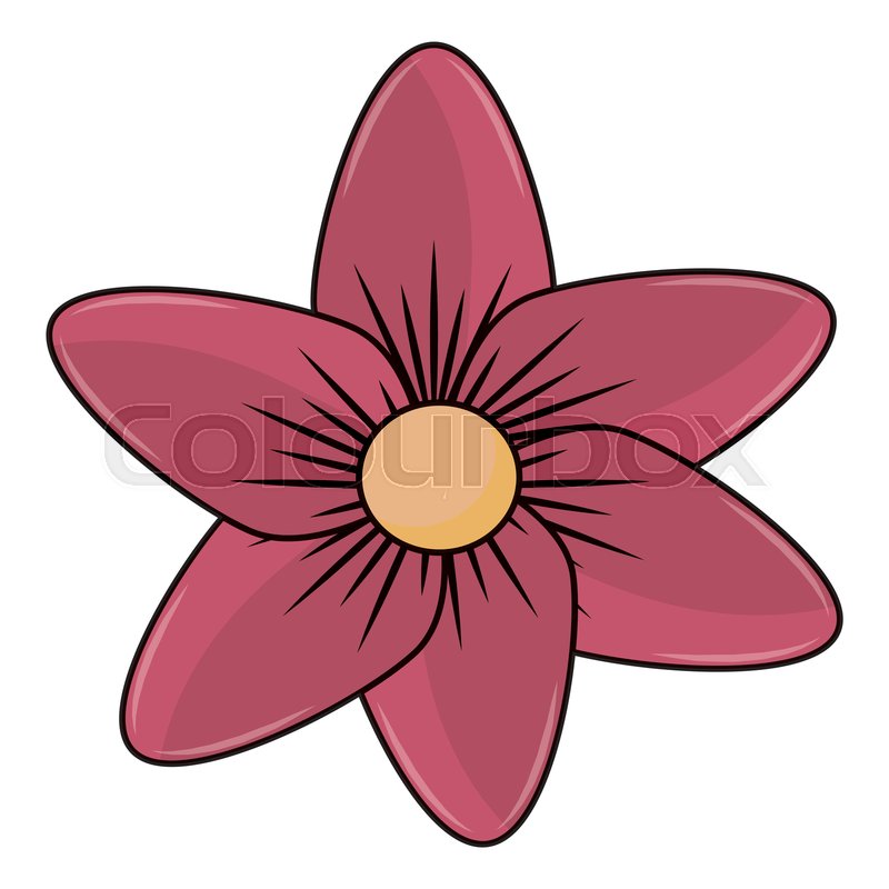 Beautiful flower symbol cartoon vector
