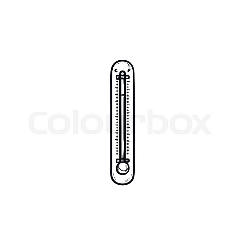 Thermometer hand drawn outline doodle Stock vector Colourbox