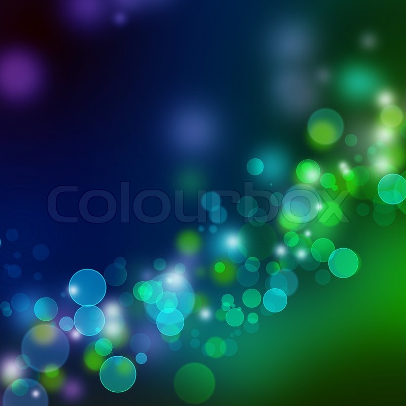 Blue green lights background Stock image Colourbox