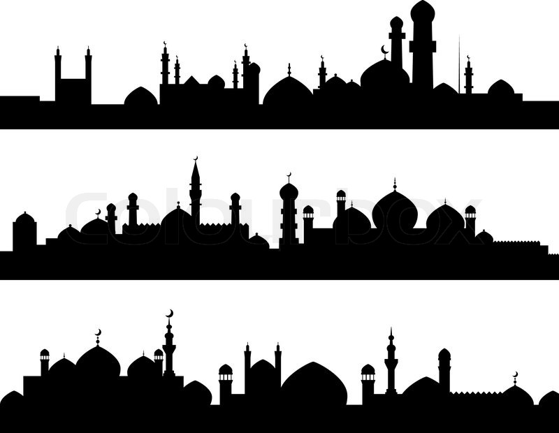 Muslimischen St dten Silhouetten Vektorgrafik Colourbox