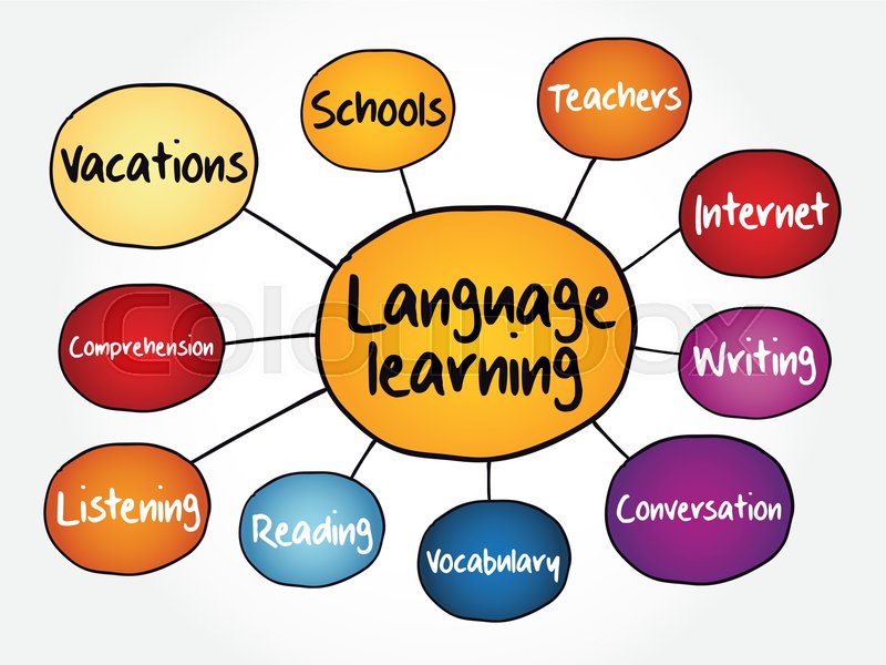 Language Learning Mind Map Flowchart Stock Vector Colourbox