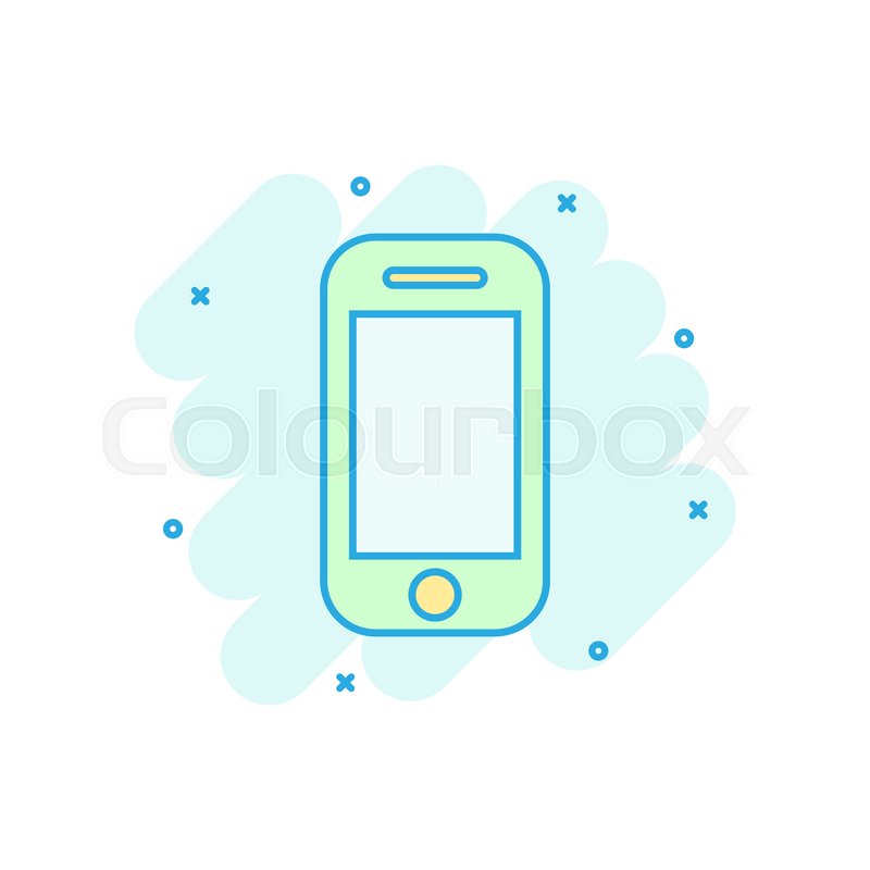 Smartphone Icon In Comic Style Phone Stock Vector Colourbox