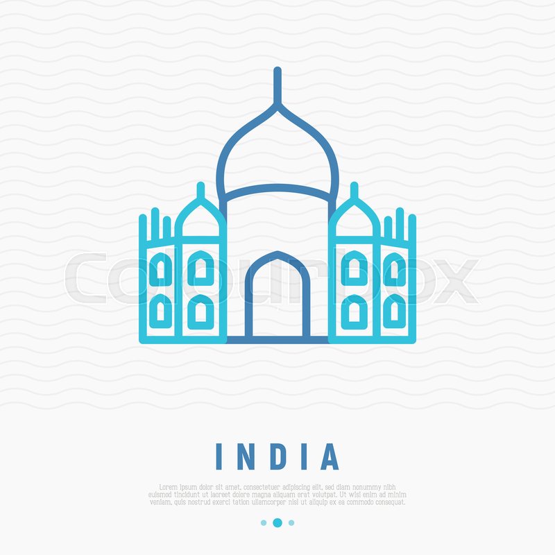 Taj Mahal thin line icon. Modern | Stock vector | Colourbox