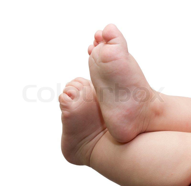 Newborn baby feet isolated on white Stock image Colourbox