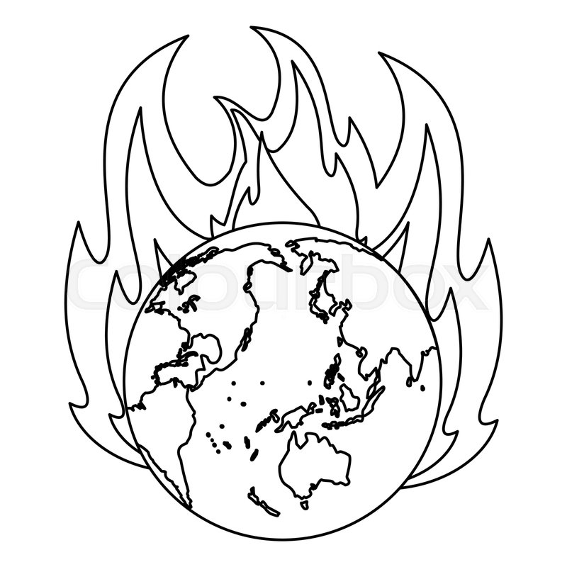 Earth On Fire Drawing