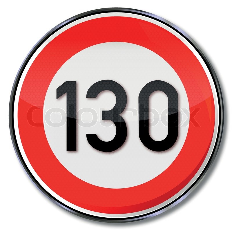 Traffic sign speed limit 130 | Stock vector | Colourbox