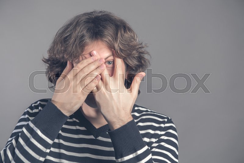 Handsome Man With Dark Curly Hair Stock Image Colourbox