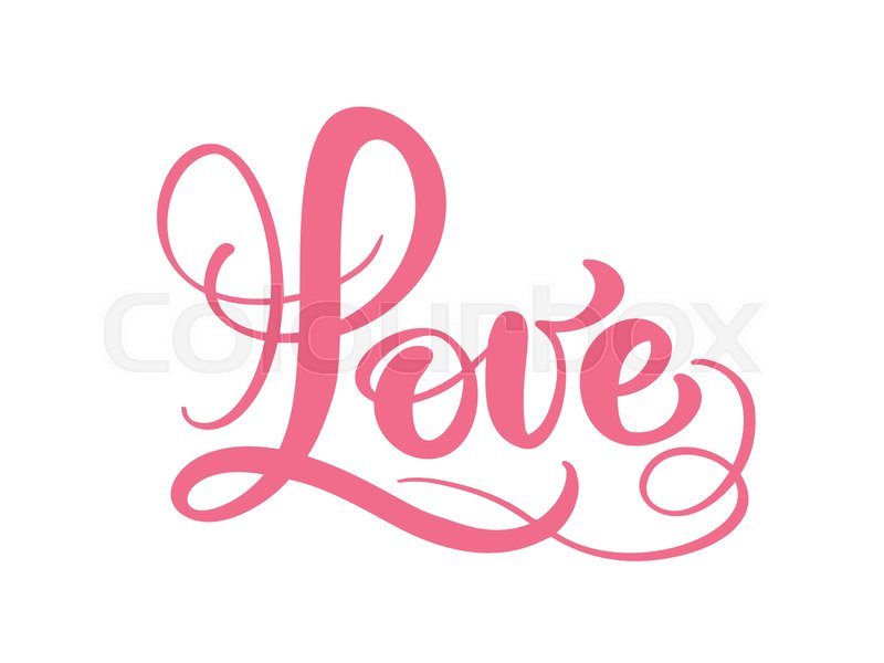 Red calligraphy word love vector  stock vector  colourbox Red calligraphy word love vector  stock vector  colourbox