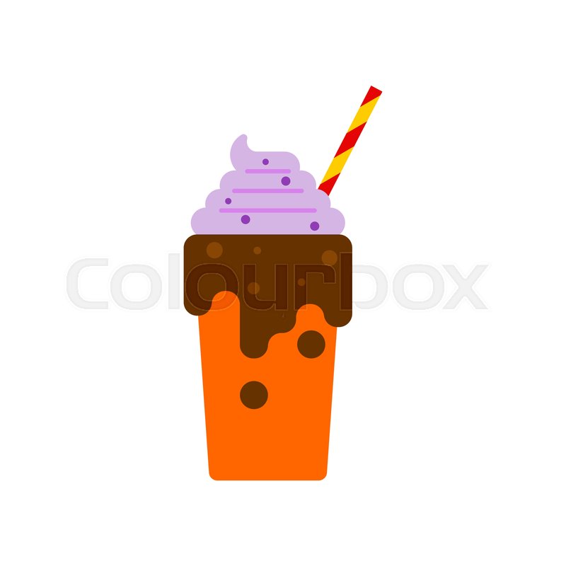 Chocolate Smoothie With Cream Stock Vector Colourbox