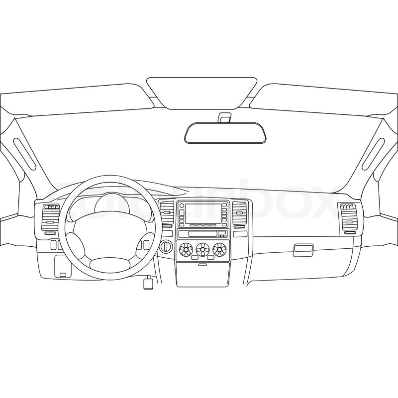 {Auto cockpit straße
93} Das Auto ohne Fahrer auf der Straße | Vektorgrafik | Colourbox | {Auto cockpit straße
93}