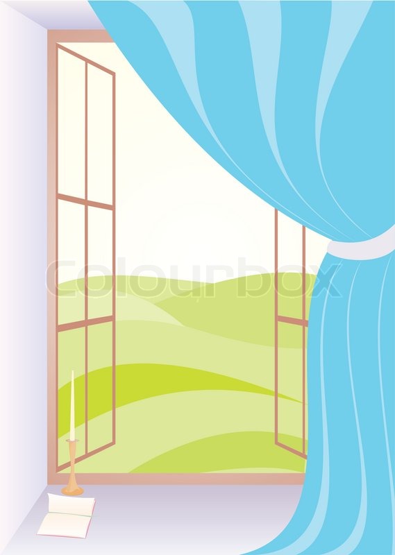 Open Window In Room Stock Vector Colourbox
