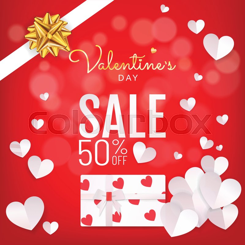 Red Background Valentines Day Sale Stock Vector Colourbox