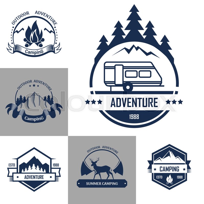 Camp Or Camping Logo Template Of Stock Vector Colourbox