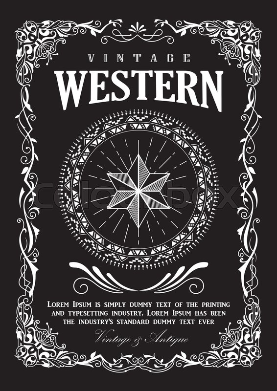 Western Border Vintage Frame Flourish Stock Vector Colourbox