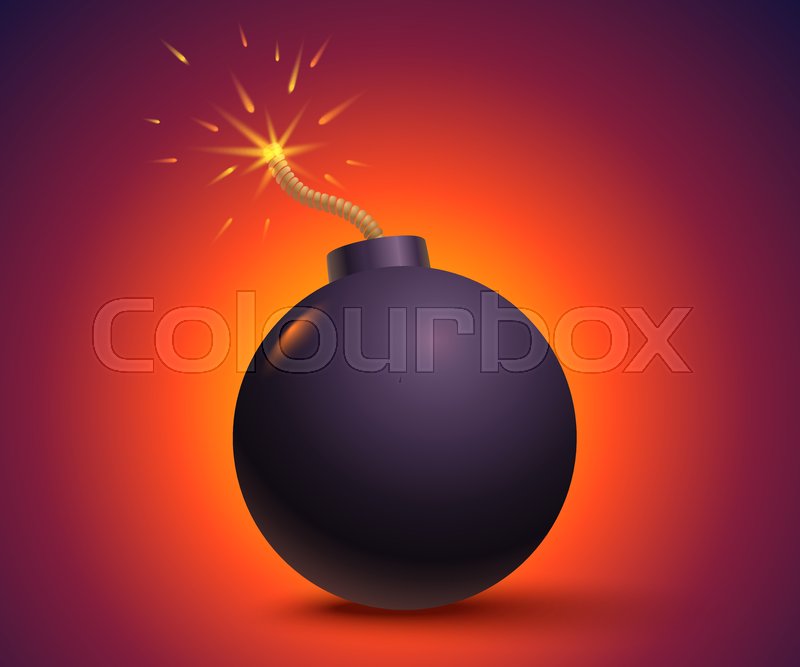 Vector illustration of a bomb with ... | Stock vector | Colourbox