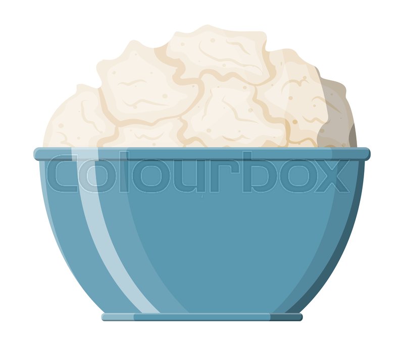 Cottage Cheese In Bowl Isolated On Stock Vector Colourbox