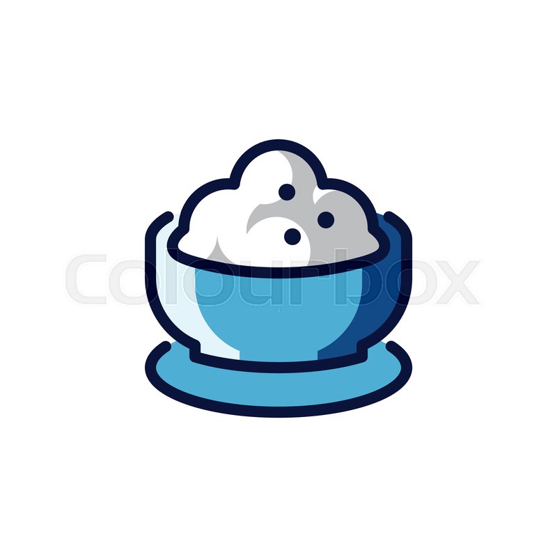 Blue Plate With Cottage Cheese Icon Stock Vector Colourbox