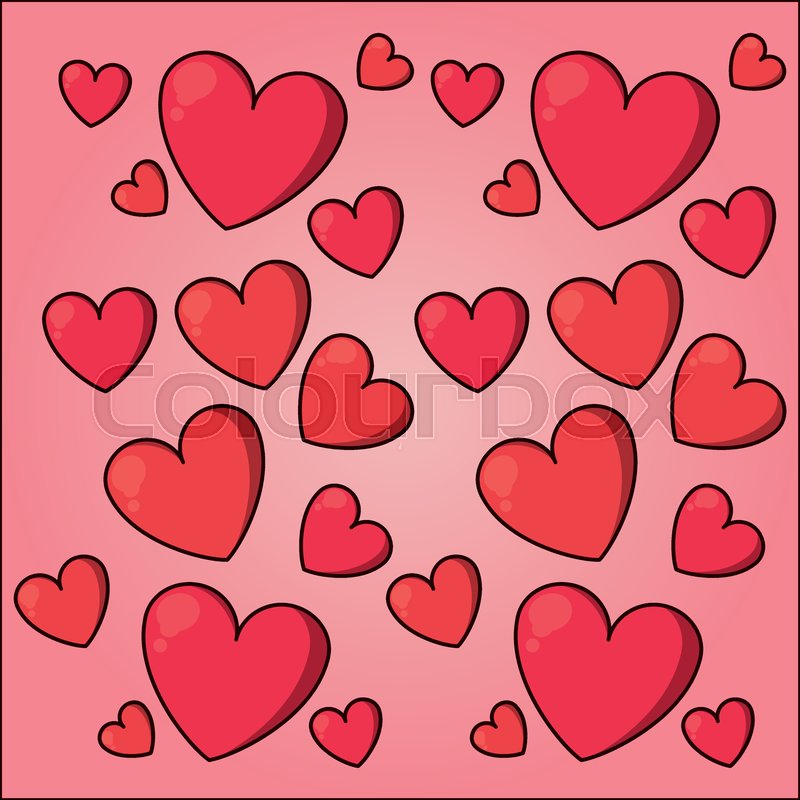 Hearts Pattern Background Vector Stock Vector Colourbox