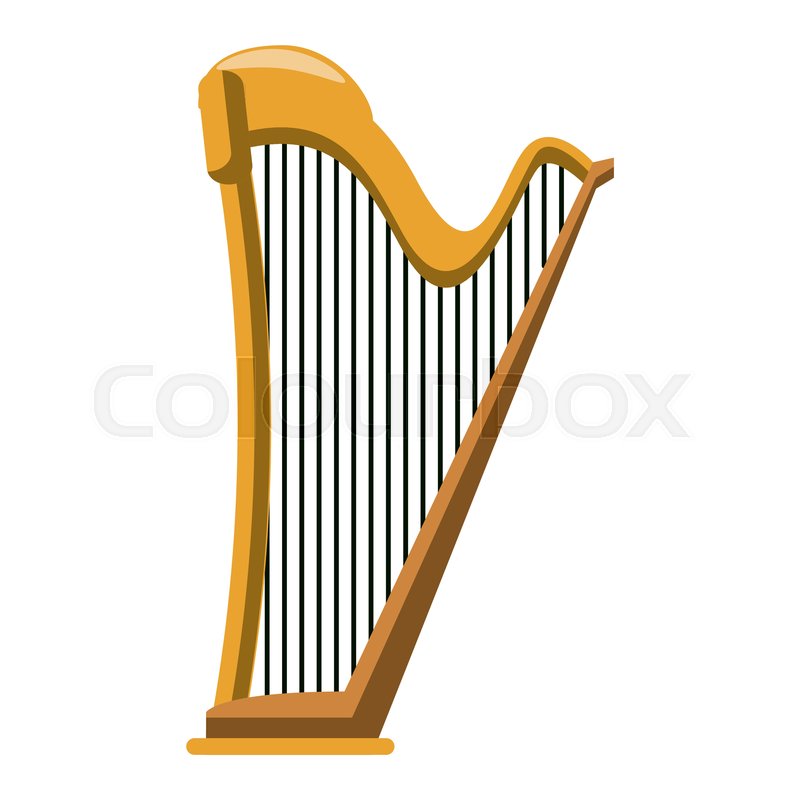 Harp instrument cartoon vector Stock vector Colourbox