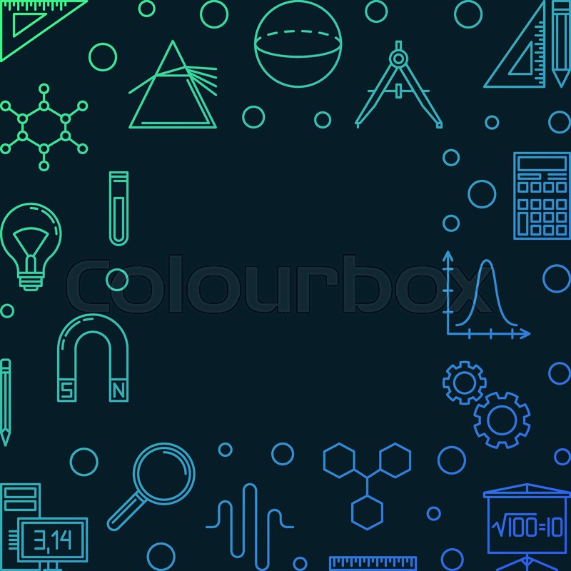 Stem Learning Colorful Square Frame Stock Vector Colourbox