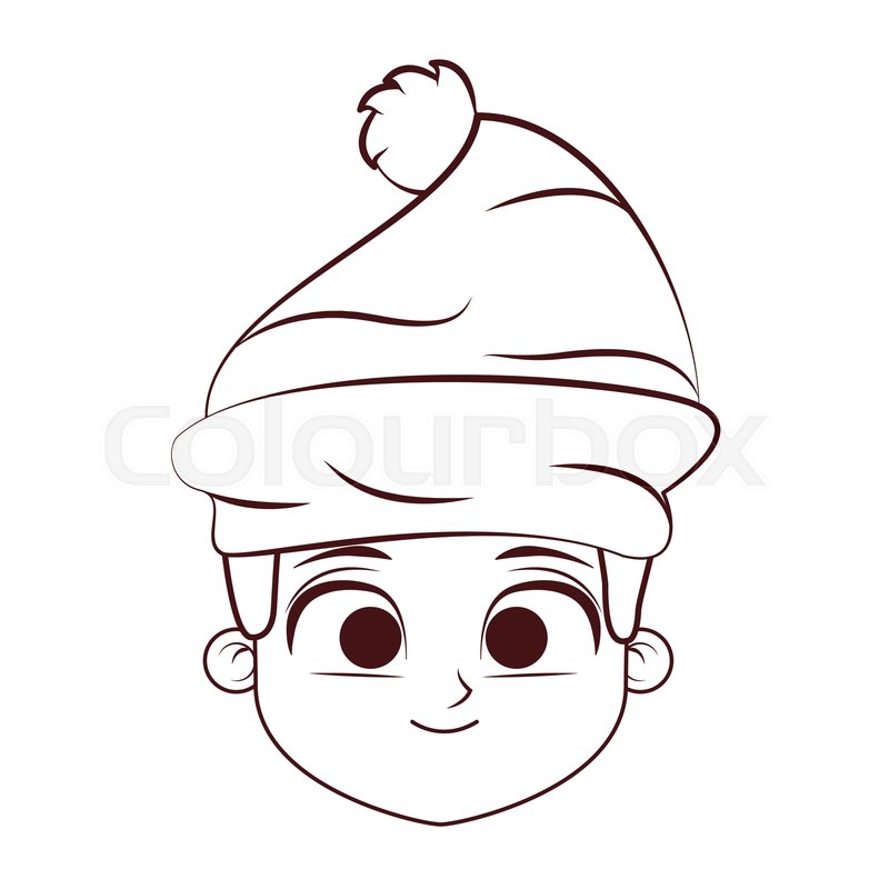 Boy With Winter Hat Cartoon Face Stock Vector Colourbox boy with winter hat cartoon face