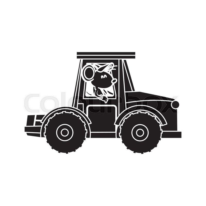 Cute Mouse Worker Driving Forklift Stock Vector Colourbox