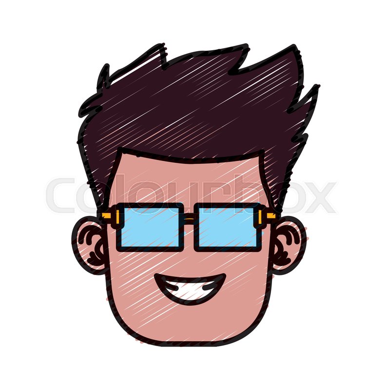 cartoon boy with glasses