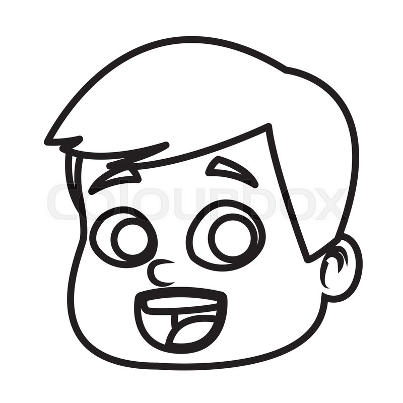 Boy Face Clip Art Black And White