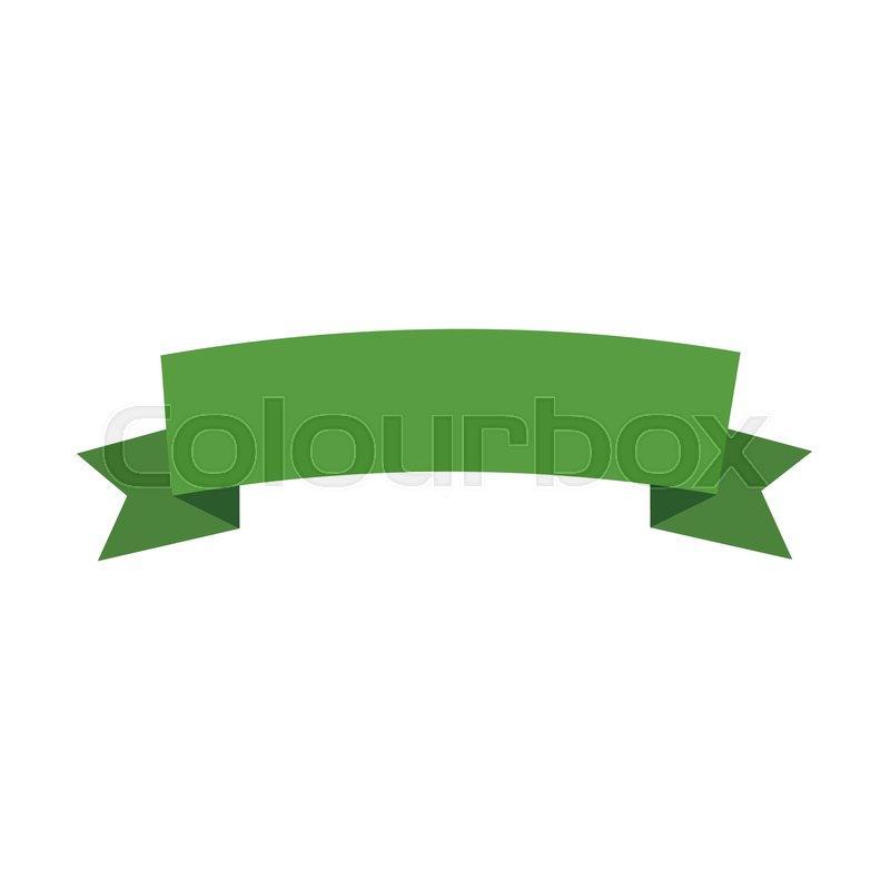 Green banner ribbon decoration image Stock vector Colourbox