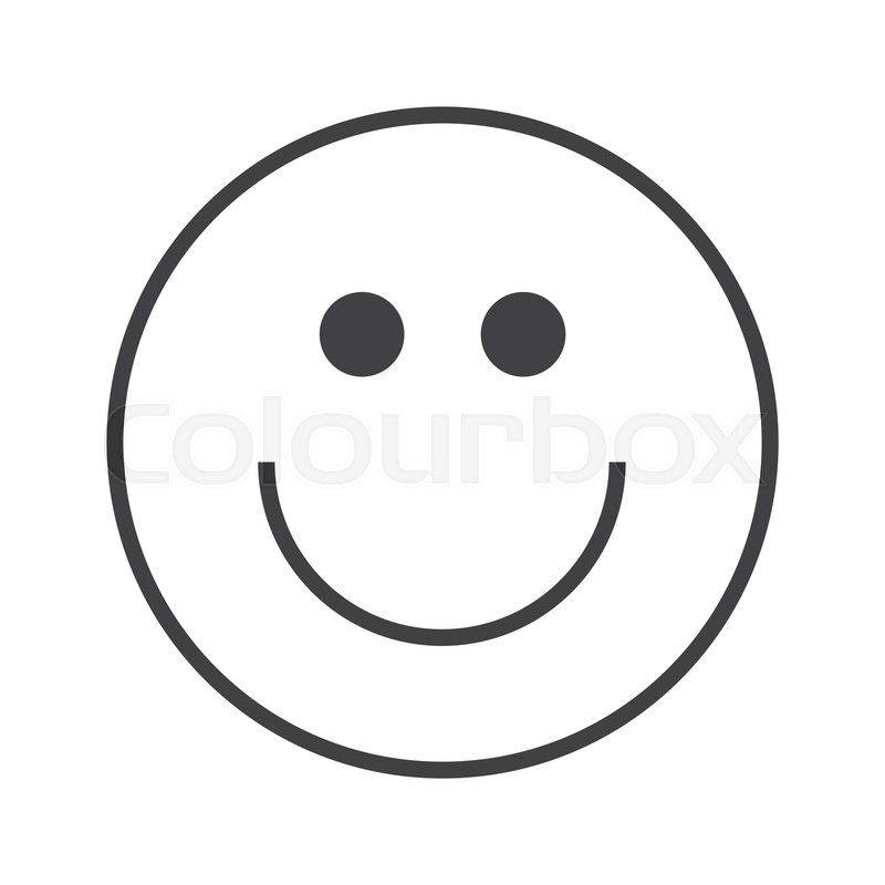 Flat design smile emoticon icon vector Stock vector Colourbox