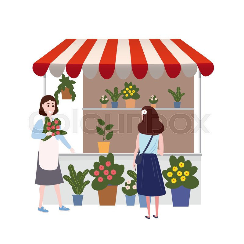 Street Flowers Floral Market Talls Stock Vector Colourbox