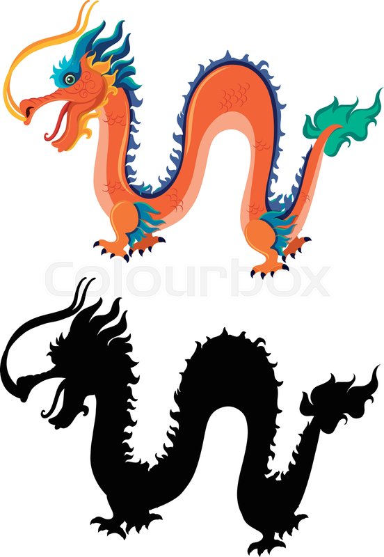 Chinese Dragon Silhouette Vector