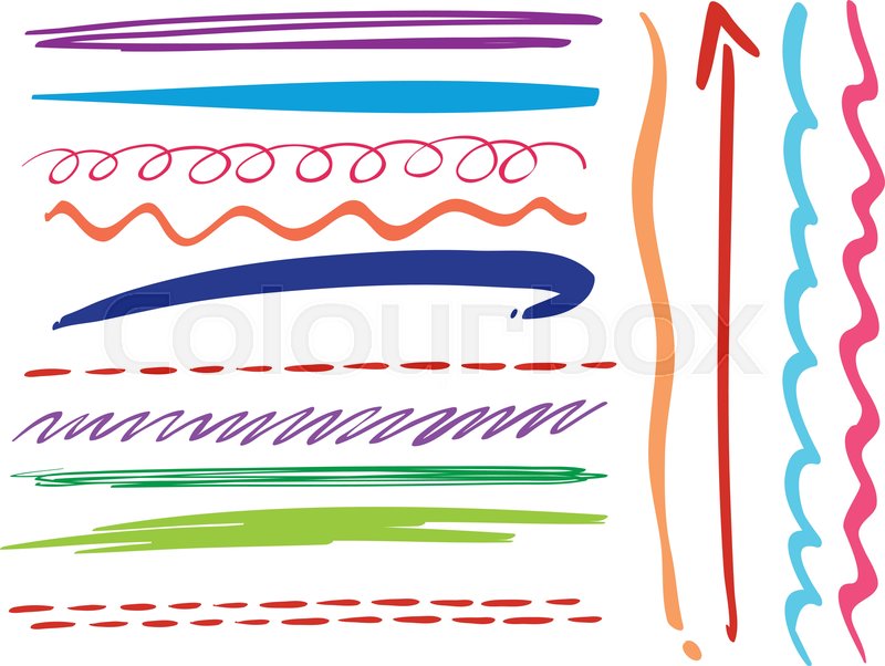 Doodle lines in different styles | Stock vector | Colourbox