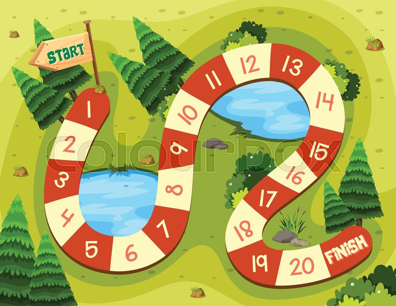 Nature On Board Game Template Stock Vector Colourbox