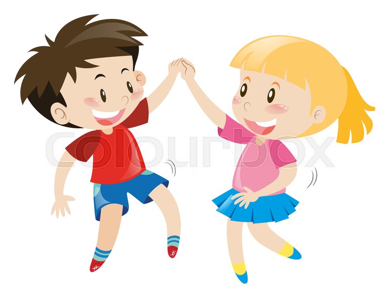 Boy And Girl Holding Hands Stock Vector Colourbox