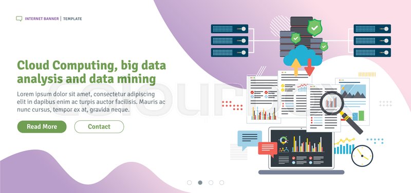 Cloud Computing Big Data Analysis Stock Vector Colourbox