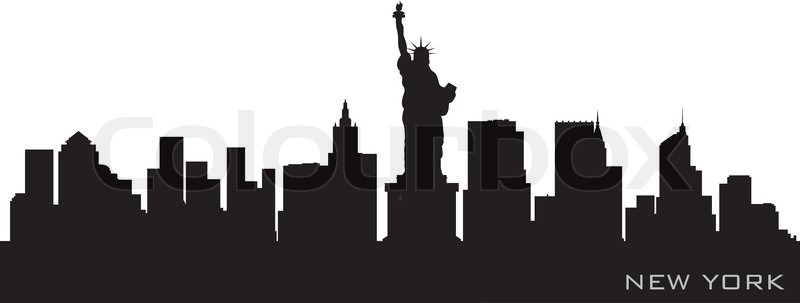 New York Skyline Detailed Vector Stock Vector Colourbox