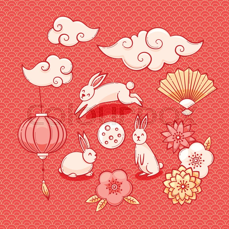 Mid Autumn Festival Illustration Stock Vector Colourbox