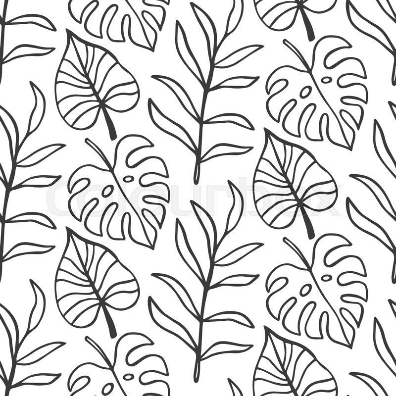 Tropical Leaves Seamless Pattern Stock Vector Colourbox