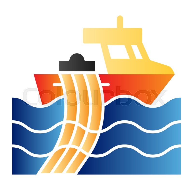 Trawler Flat Icon Fishing Vessel Stock Vector Colourbox