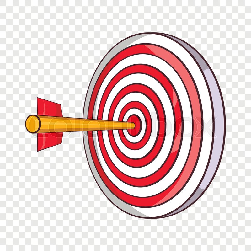 Red Target And Dart Icon In Cartoon Stock Vector Colourbox