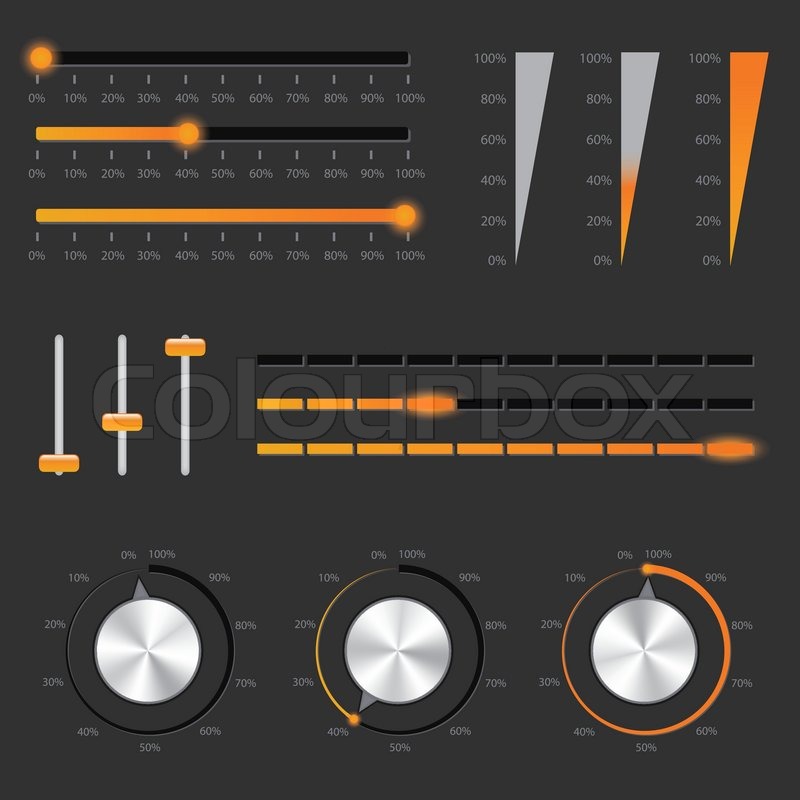 Audio controls Stock Vector Colourbox