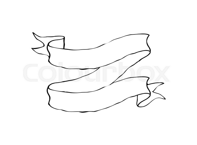 Set Of Floral Ribbon Banner Hand Stock Vector Colourbox