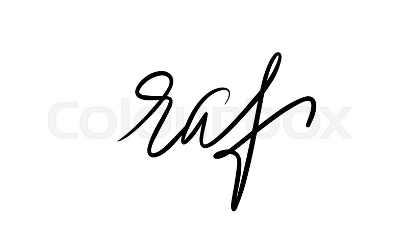 Raf lettering. Vector illustration of